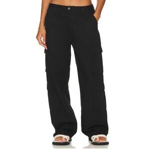 Superdown Gisele Cargo‎ Pants Black High Rise Pockets Twill Sz M
